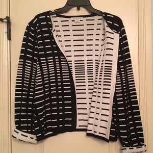 Black and White Knit Cardigan